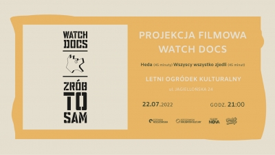 Festiwal WATCH DOCS- projekcja filmowa w Letnim Ogródku Kulturalnym 22.07.2022
