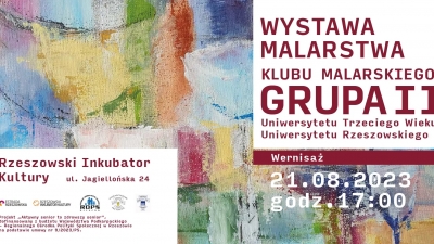 Wystawa malarstwa Klubu Malarskiego Grupa II Uniwersytetu Trzeciego Wieku Uniwersytetu Rzeszowskiego